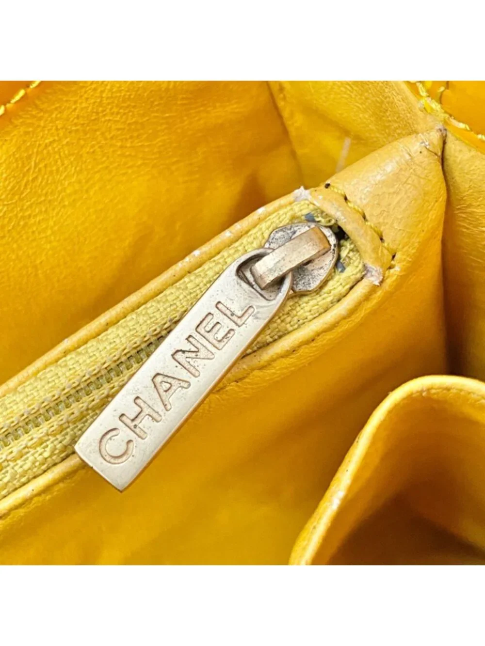 Chanel Tote Vintage Enamel Yellow